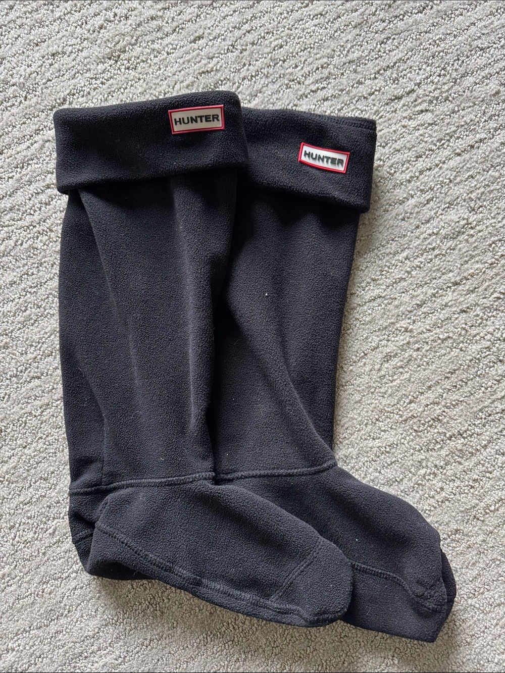 Hunter Black Fleece Tall Boot Socks with Logo
